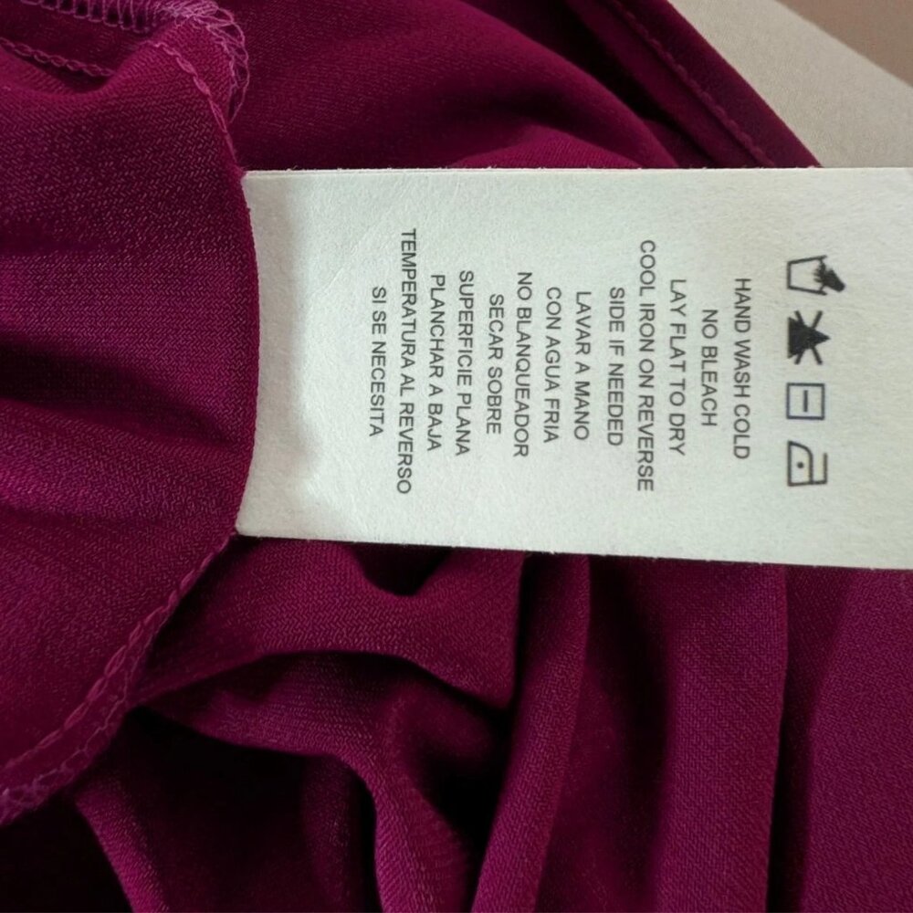 Evening Gown Magenta Berry Sweetheart Neckline Cold Shoulder Embellished Size 16 - Picture 14 of 14